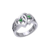 Celtic Double Heart And Trinity With Gemstone Ring TRI2392 - Jewelry