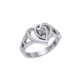 Celtic Double Heart With Gemstone Ring TRI2393 - Jewelry