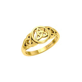 Celtic Trinity Knot Gold Vermeil Plate on Silver Ring VRI1275 - Jewelry