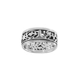 Uncovering the Natural Sense of Masonry in 14K White Gold Spinner Ring WRI1616 - Jewelry