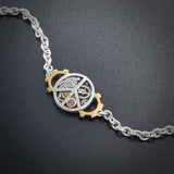 Peace Steampunk Silver and Gold Accent MBL291 - Jewelry