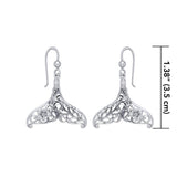 To live in solitude ~ Sterling Silver Whale Tail Filigree Hook Earrings Jewelry TER1712 - Jewelry