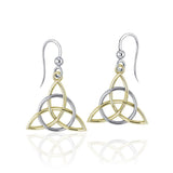 Triquetra Silver and 14K Gold accent Earrings TEV2912 - Jewelry