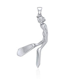 Male Free Diver Silver Pendant TPD5066 - Jewelry