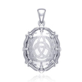 Triquetra Sterling Silver Pendant with Natural Clear Quartz TPD5114 - Jewelry