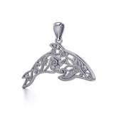 The gentle treasure of the ocean ~ Sterling Silver Dolphin Filigree Pendant Jewelry TPD5136 - Jewelry