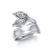 Aboriginal Whale Tail  Sterling Silver Spoon Ring TRI1734